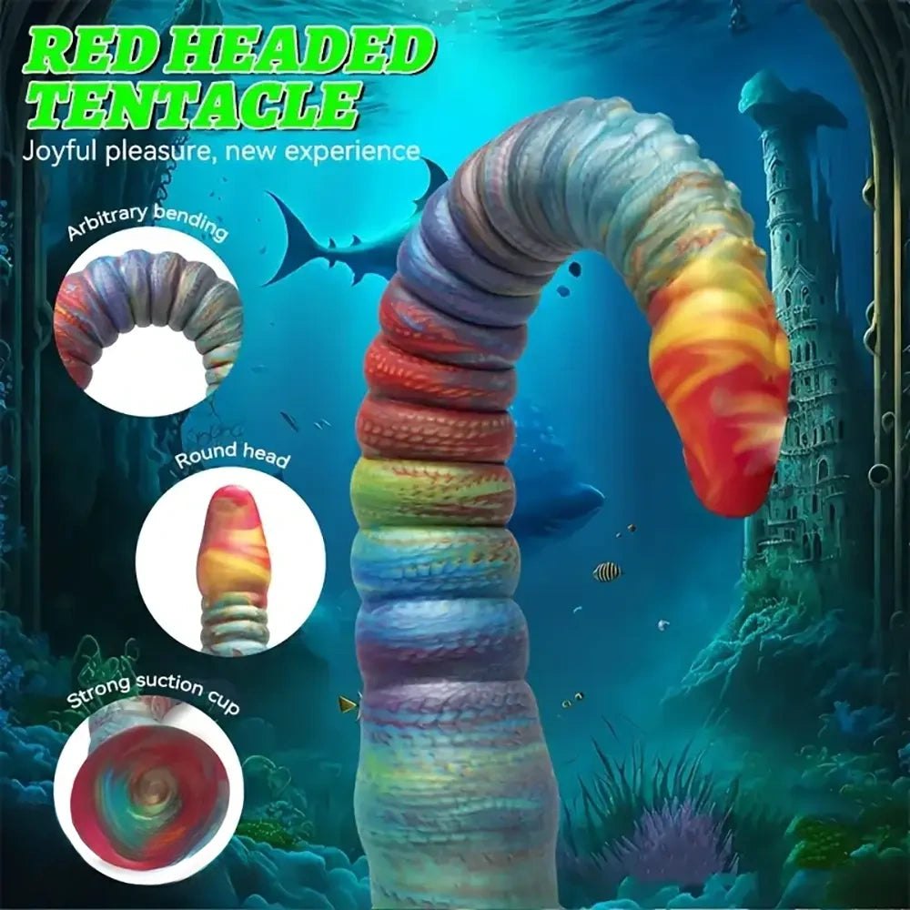 Rainbow Tentacle Fantasy Dildo - Silicone Monster Dildo