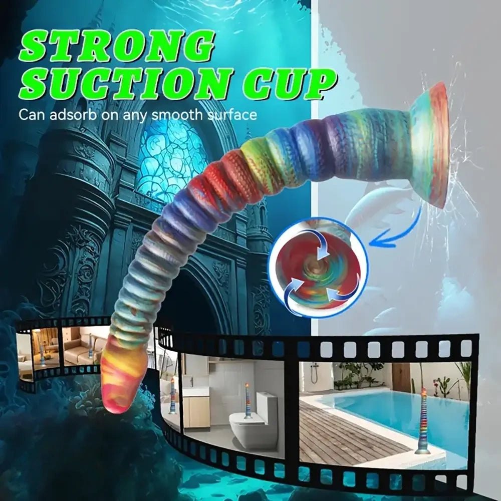 Rainbow Tentacle Fantasy Dildo - Silicone Monster Dildo
