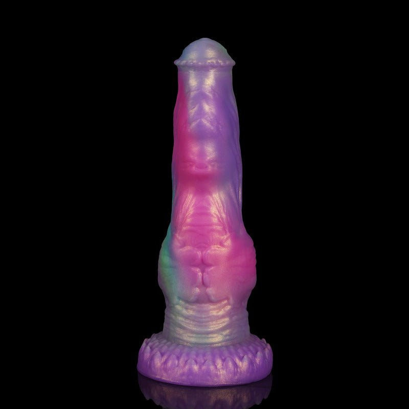 Rainbow Thrusting Heated Suction Dildo - Fantasy Monster Dildo