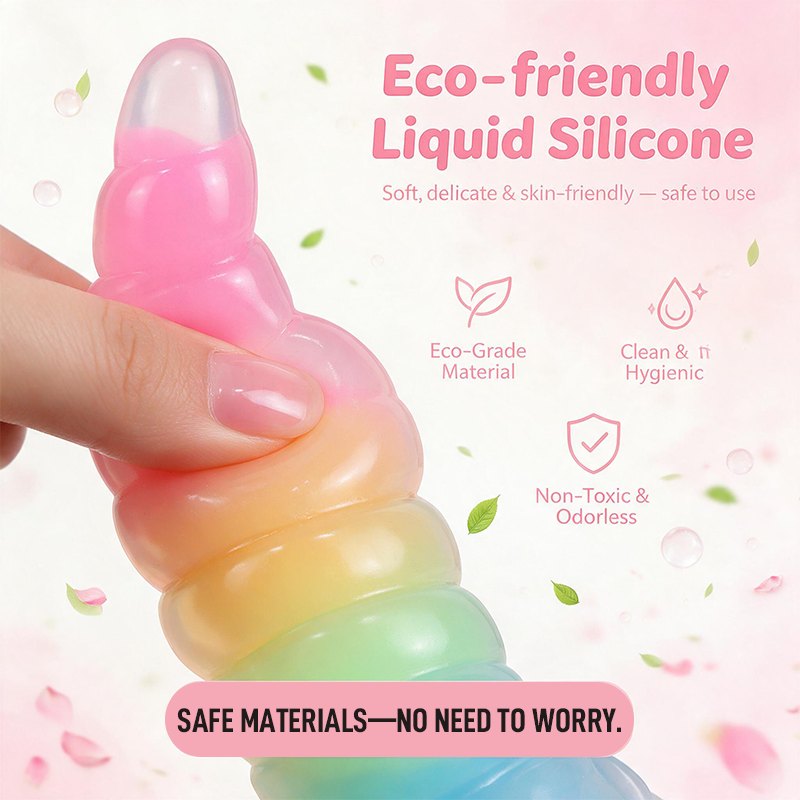Rainbow Unicorn Fantasy Dildo - Silicone Monster Dildo