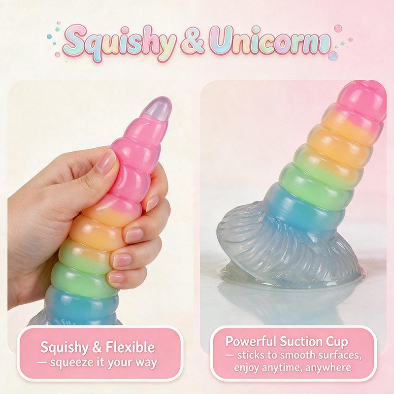 Rainbow Unicorn Fantasy Dildo - Silicone Monster Dildo