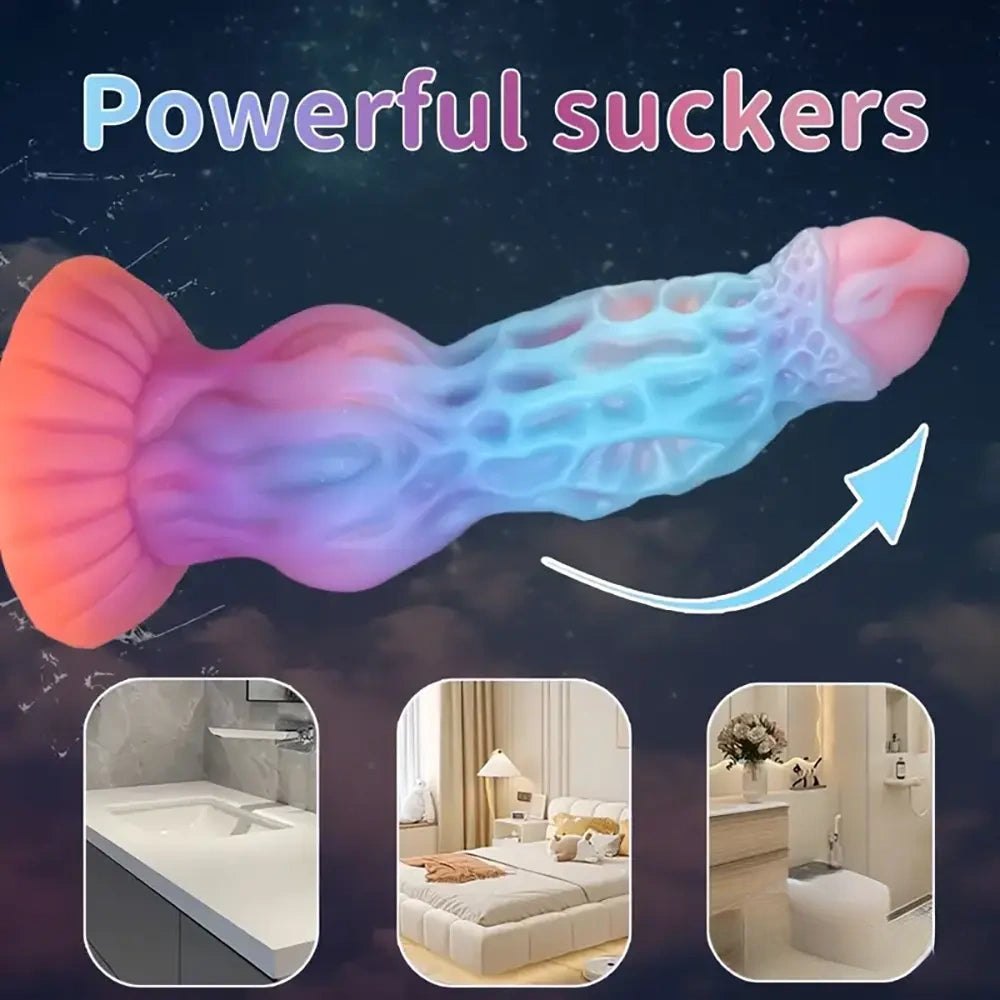 Rainbow Vein Fantasy Silicone Dildo - Dragon Dildo
