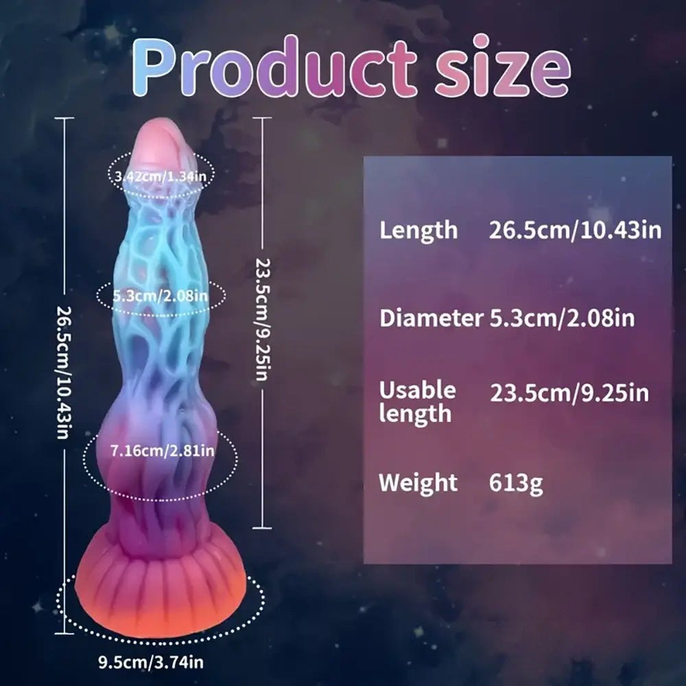 Rainbow Vein Fantasy Silicone Dildo - Dragon Dildo