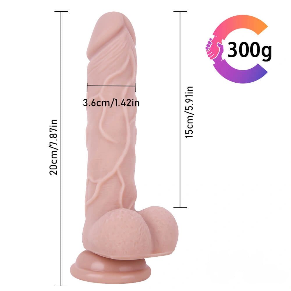 Real Skin Suction Dildo 7.87in - Suction Cup Dildo