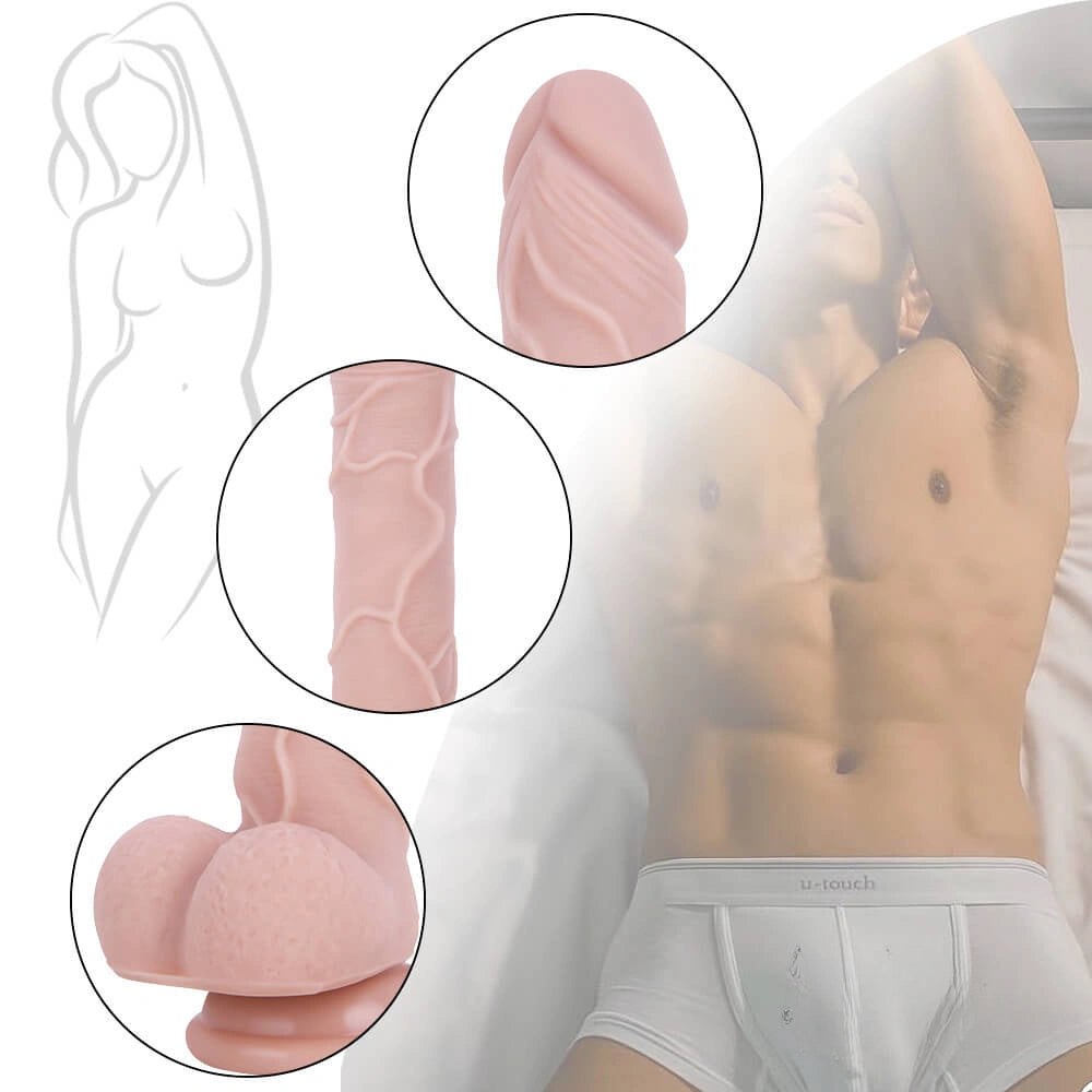 Real Skin Suction Dildo 7.87in - Suction Cup Dildo