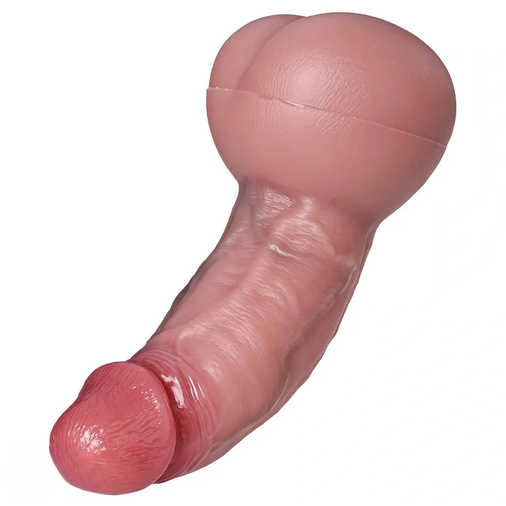 Realistic Anal Tunnel Dildo 8.6in - Curved Realistic Dildo