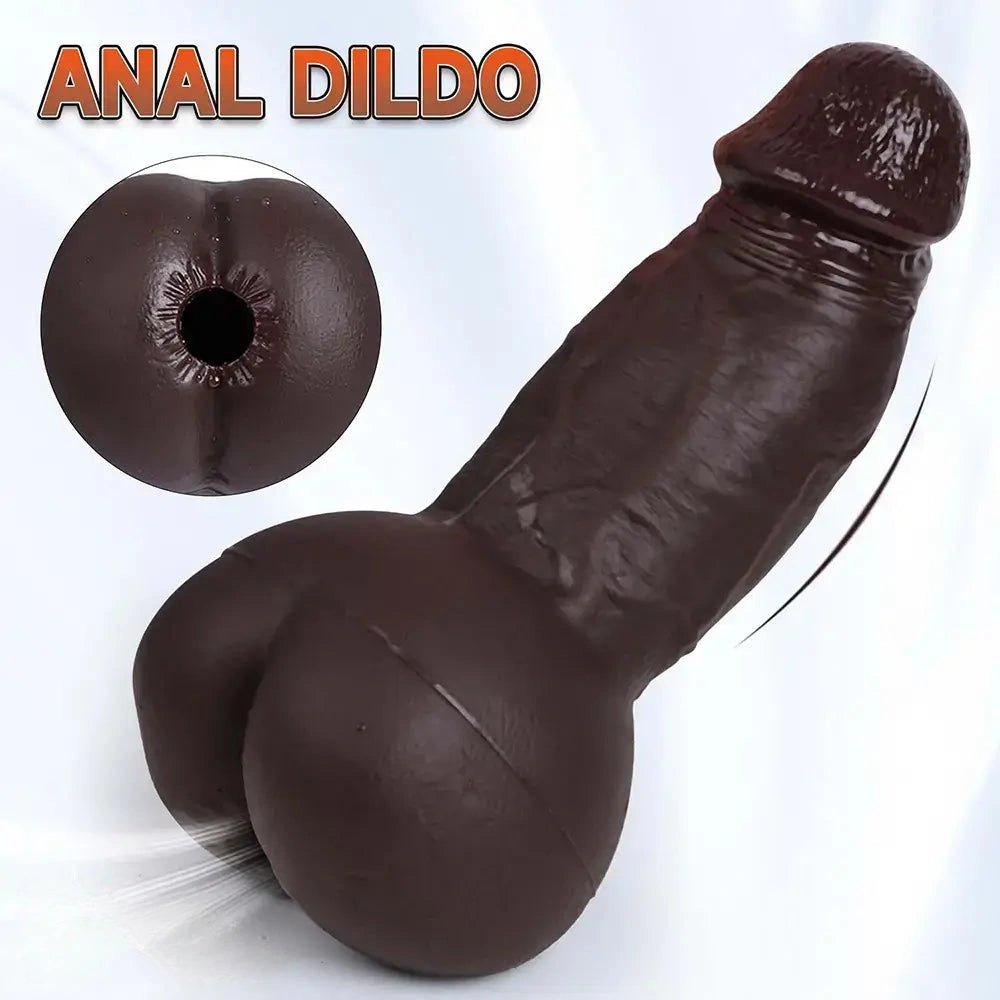 Realistic Anal Tunnel Dildo 8.6in - Curved Realistic Dildo