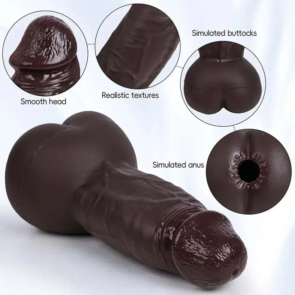 Realistic Anal Tunnel Dildo 8.6in - Curved Realistic Dildo