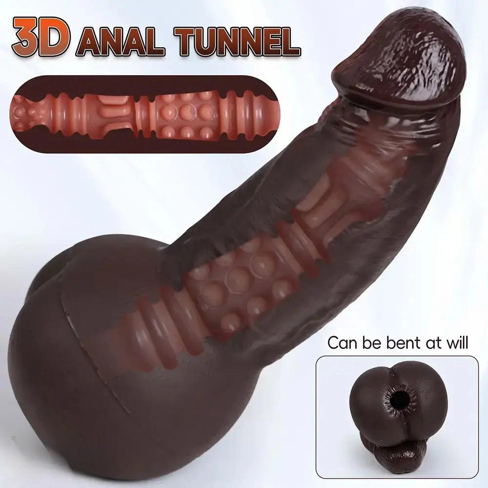 Realistic Anal Tunnel Dildo 8.6in - Curved Realistic Dildo