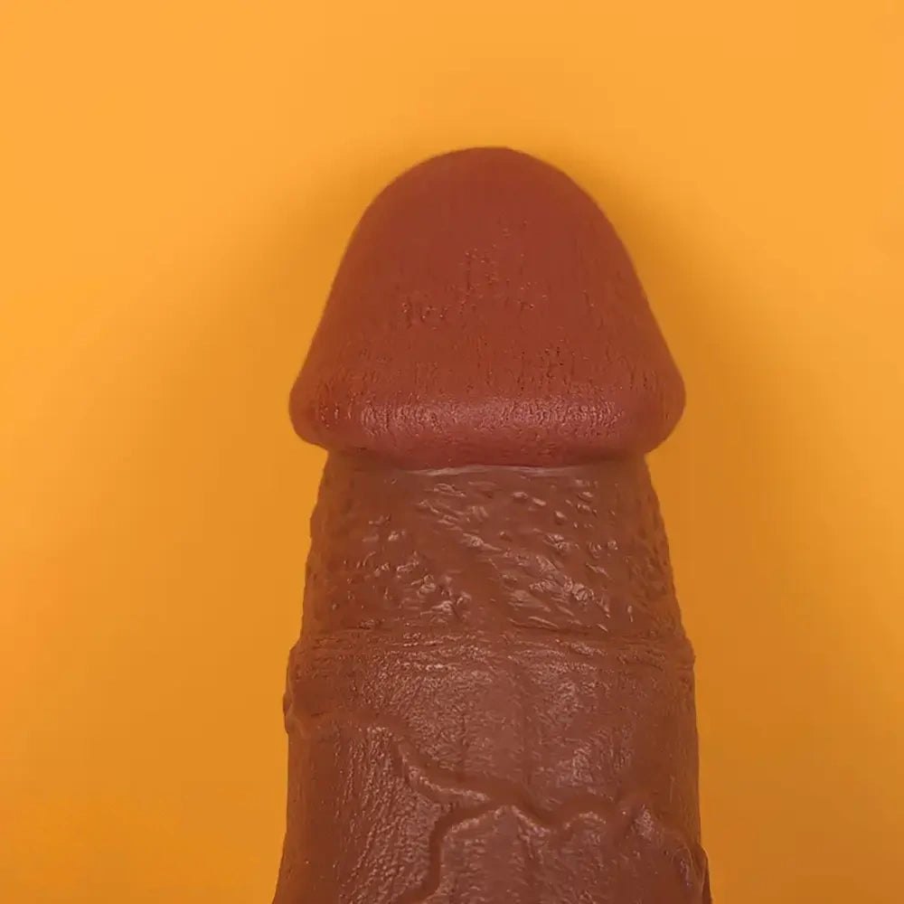 Realistic Brown PVC Dildo 13in - Thick Girthy PVC Dildo