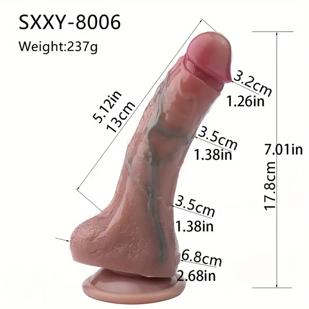 Realistic Curved Silicone Dildo - Veiny G-Spot Dildo