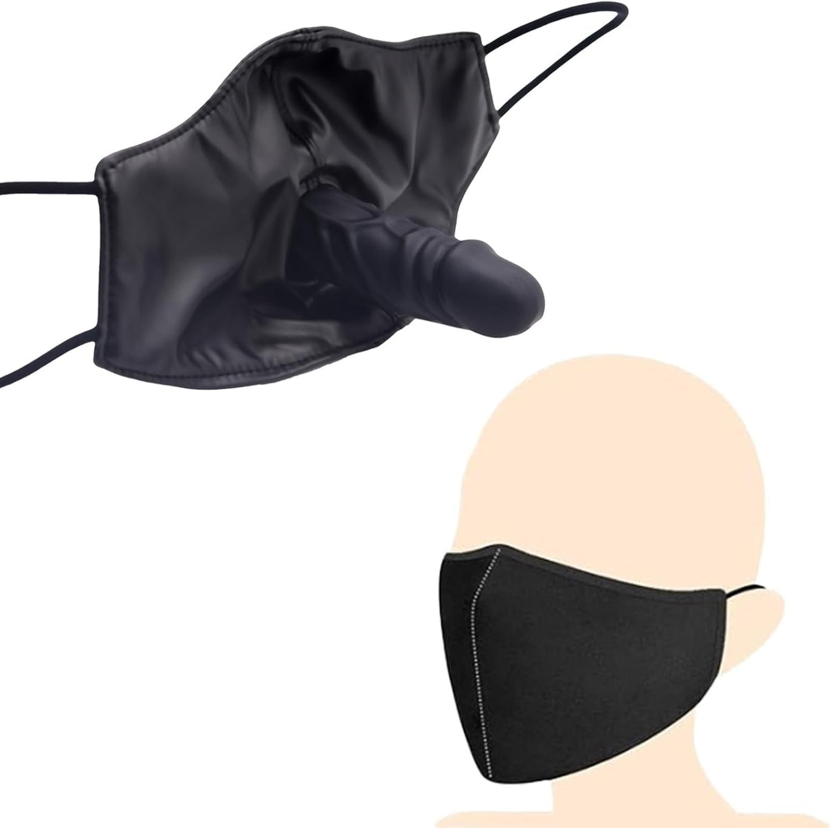 Realistic Dildo Face Mask Gag - Adjustable BDSM Gag
