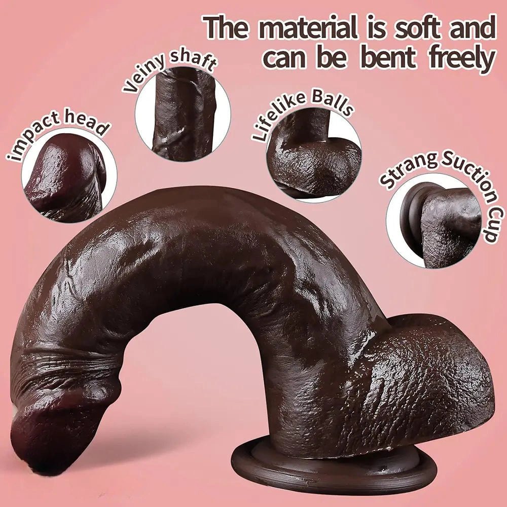 Realistic Dildo, Flesh or Coffee - Realistic Silicone Dildo