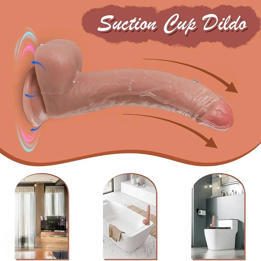 Realistic Dildo, Flesh or Coffee - Realistic Silicone Dildo