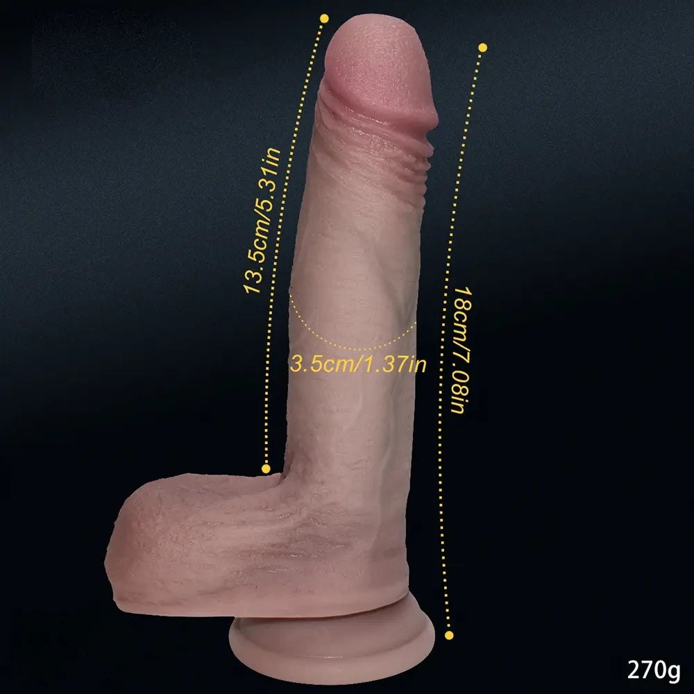 Realistic Dildo For Women 7.08in - Silicone Suction Cup Dildo