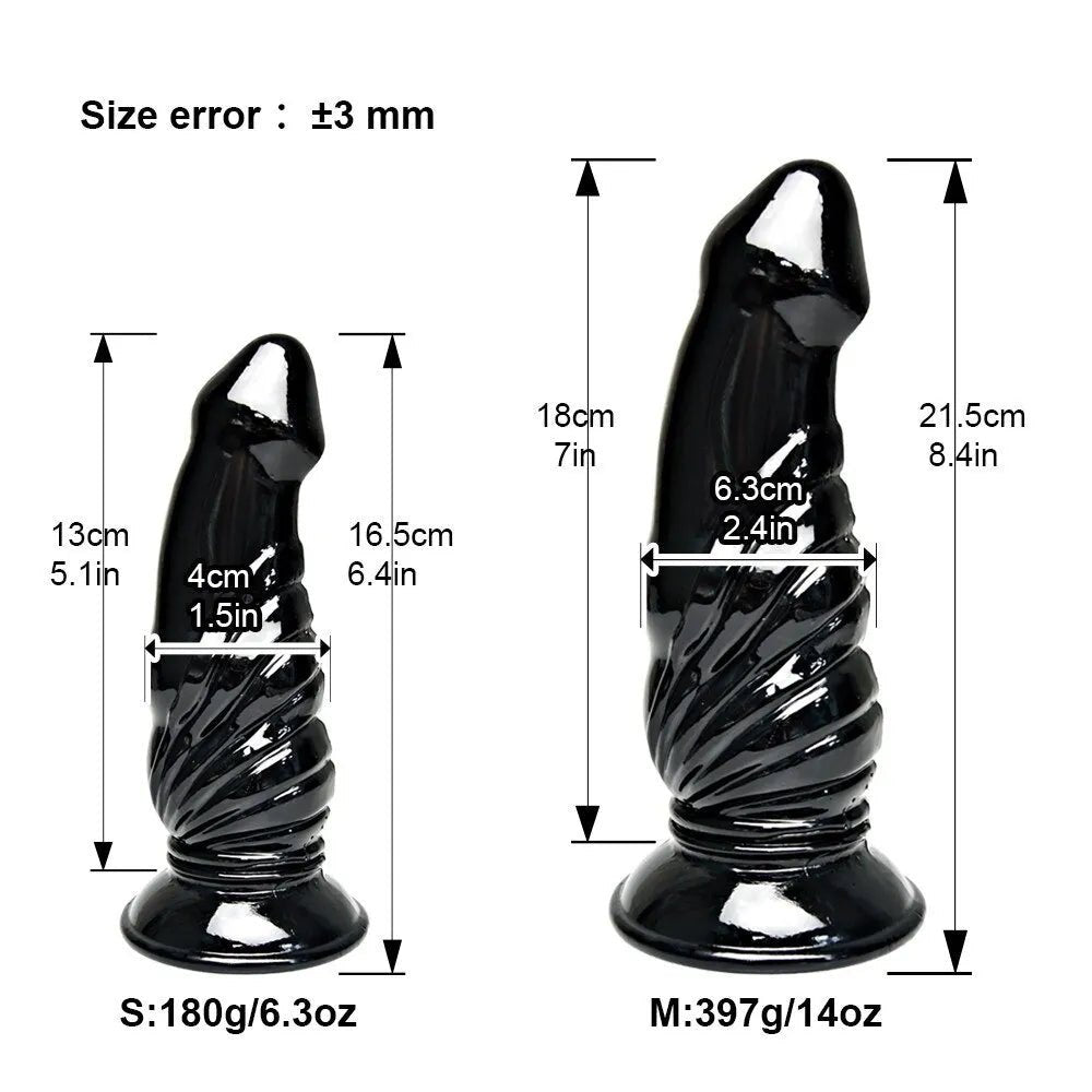 Realistic Dildo Sleeve S/M - Big Black Silicone Dildo