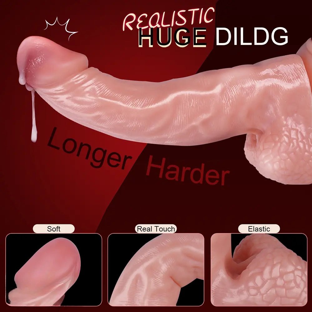 Realistic Dildo with Balls 13 in - Lifelike PVC Sex Toy