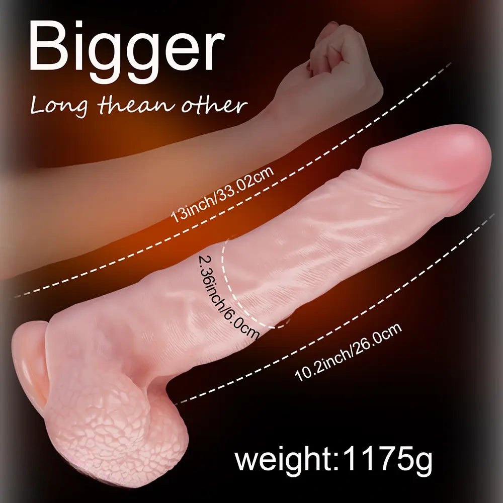 Realistic Dildo with Balls 13 in - Lifelike PVC Sex Toy