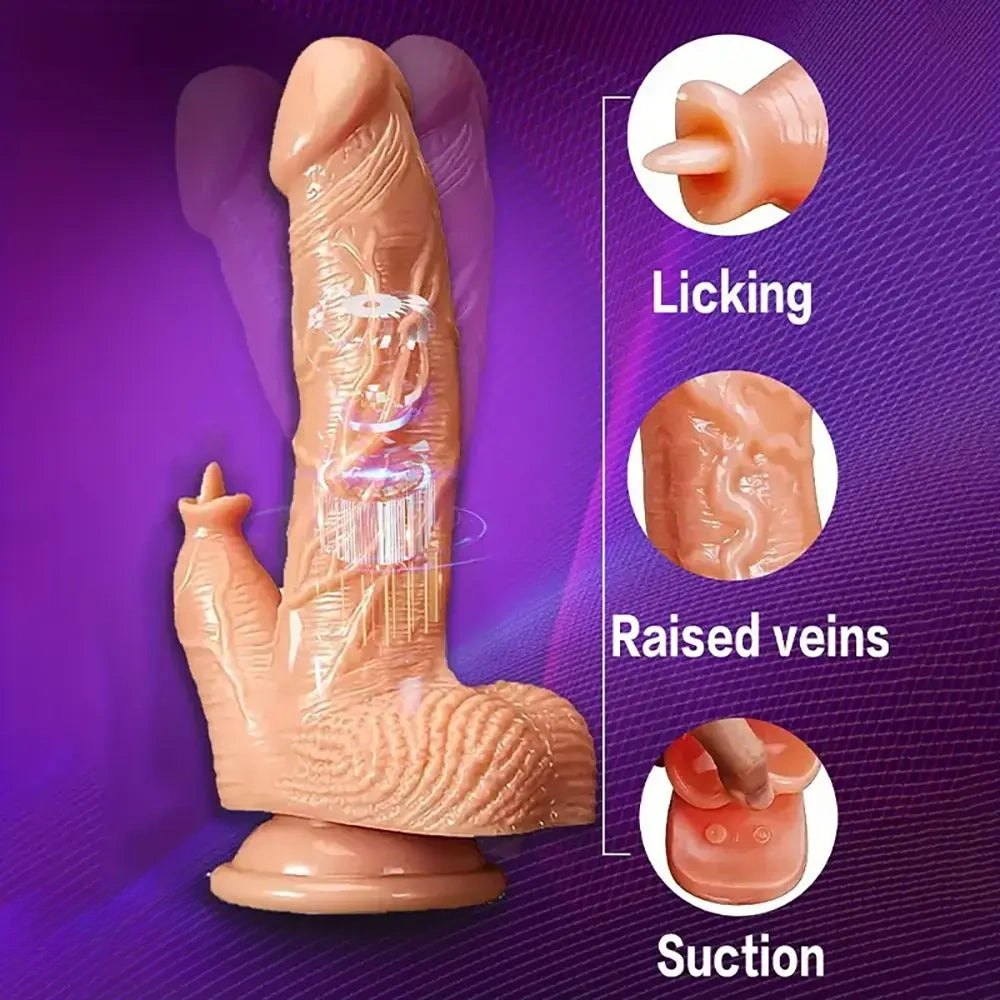 Realistic Dildo With Tongue - Big Realistic Dildo, 8 in