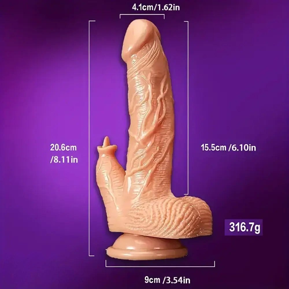 Realistic Dildo With Tongue - Big Realistic Dildo, 8 in