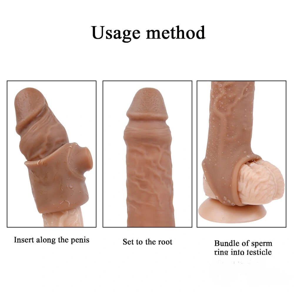 Realistic Penis Extender Sleeve - Liquid Silicone Sleeve