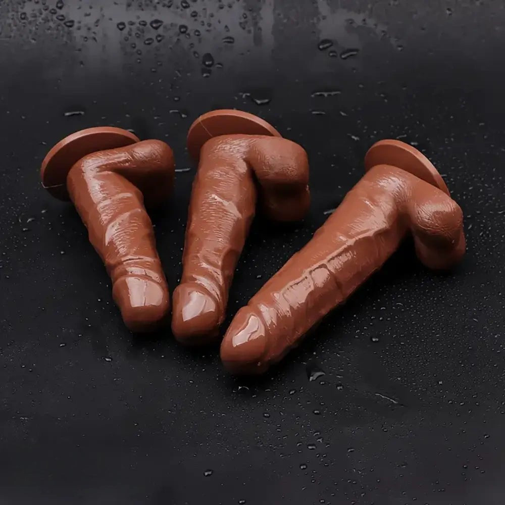 Realistic PVC Dildo, 3 Sizes - Silicone Dildo
