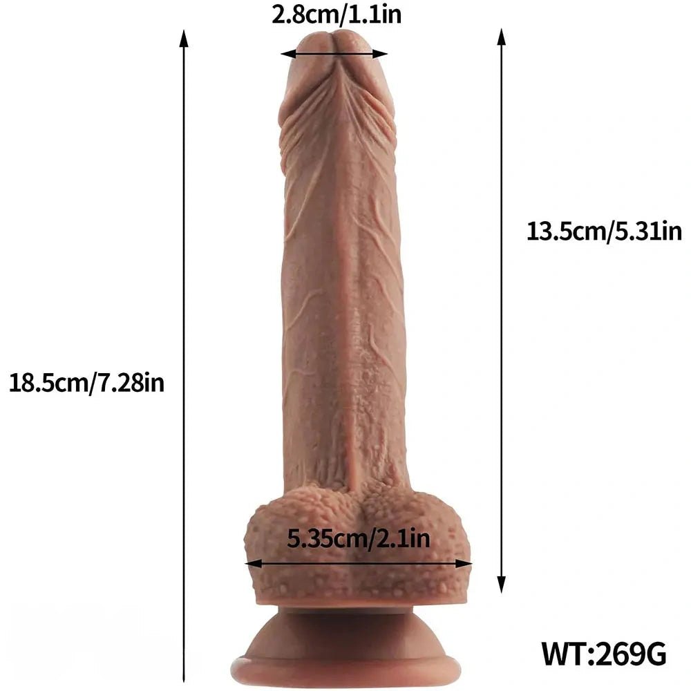 Realistic PVC Dildo 7.08in - Realistic Suction Cup Dildo