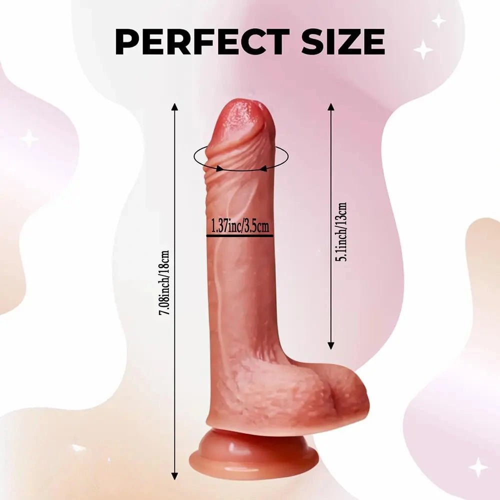 Realistic PVC Dildo 7.08in - Realistic Suction Cup Dildo