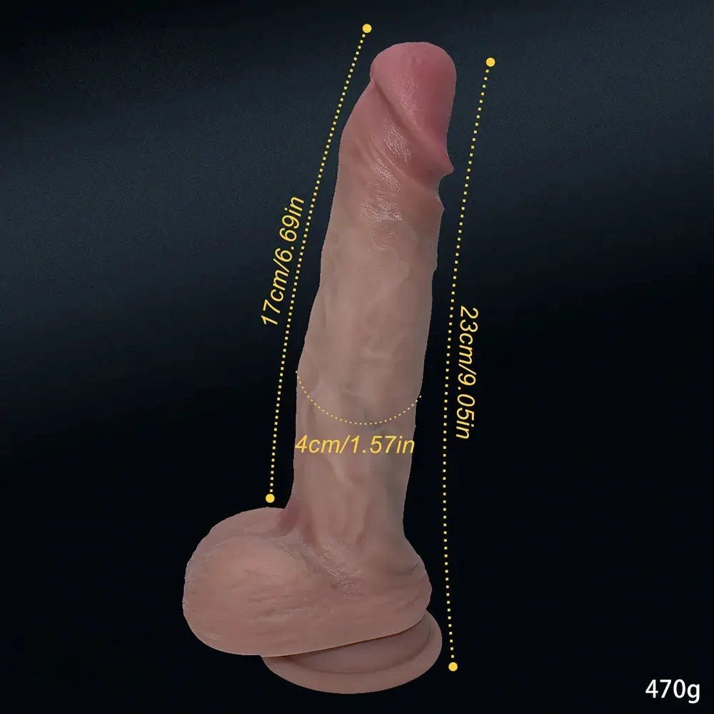 Realistic Silicone Dildo 9 in - Big Realistic Silicone Dildo
