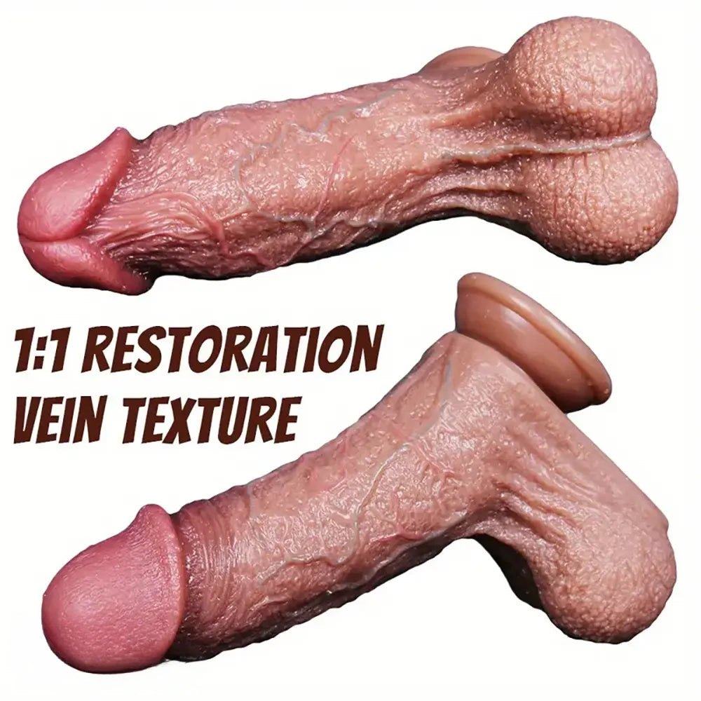 Realistic Silicone Dildo, L/XL Sizes - Big Realistic Dildo