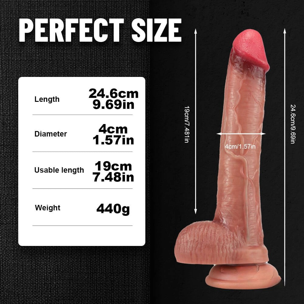 Realistic Silicone Dildo 9.69in - Lifelike Flesh Dildo