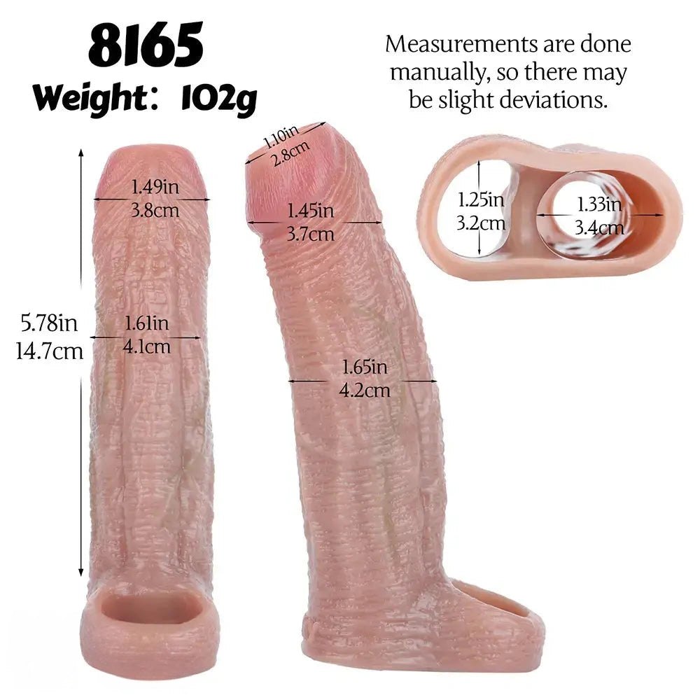 Realistic Silicone Penis Sleeve 5.78in - Realistic Dildo Sleeve