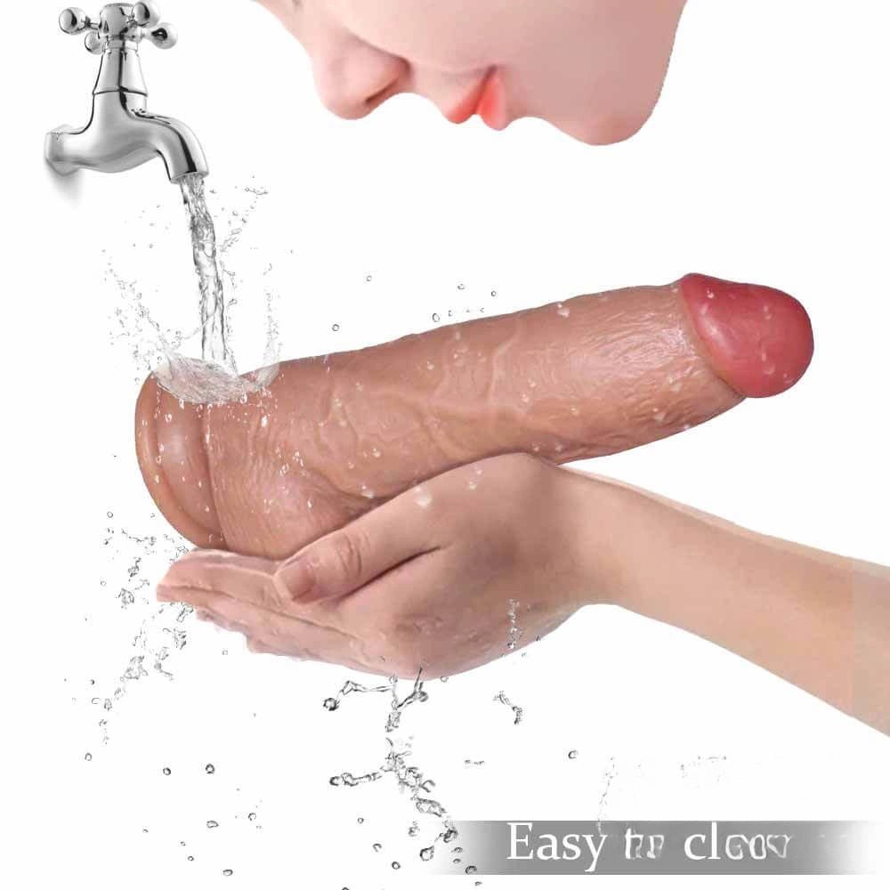 Realistic Skin Suction Cup Dildo - 8.26in Silicone Dildo