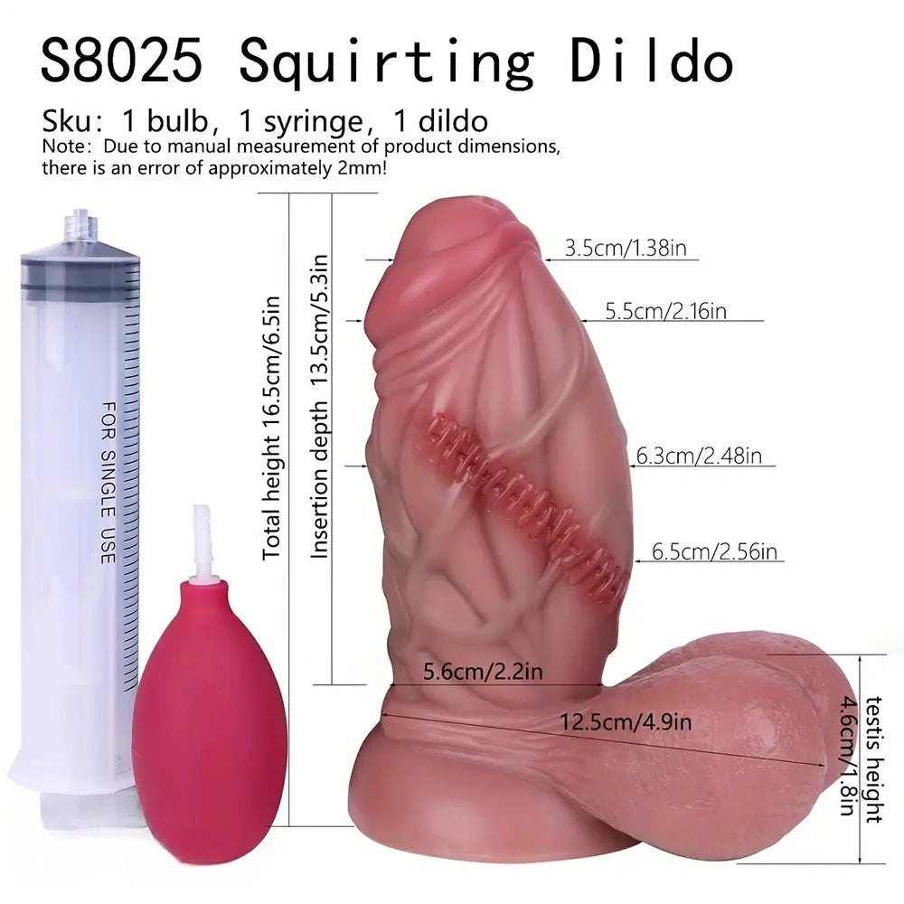 Realistic Squirting Dildo 6.5in - Silicone Glans Design