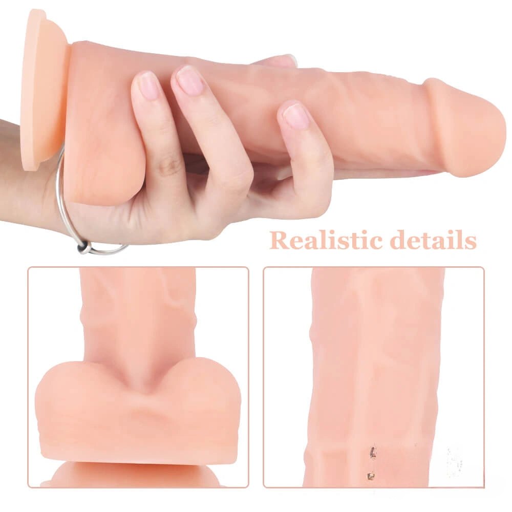 Realistic Suction Cup Dildo 7.5in - Flesh Tone Silicone Toy