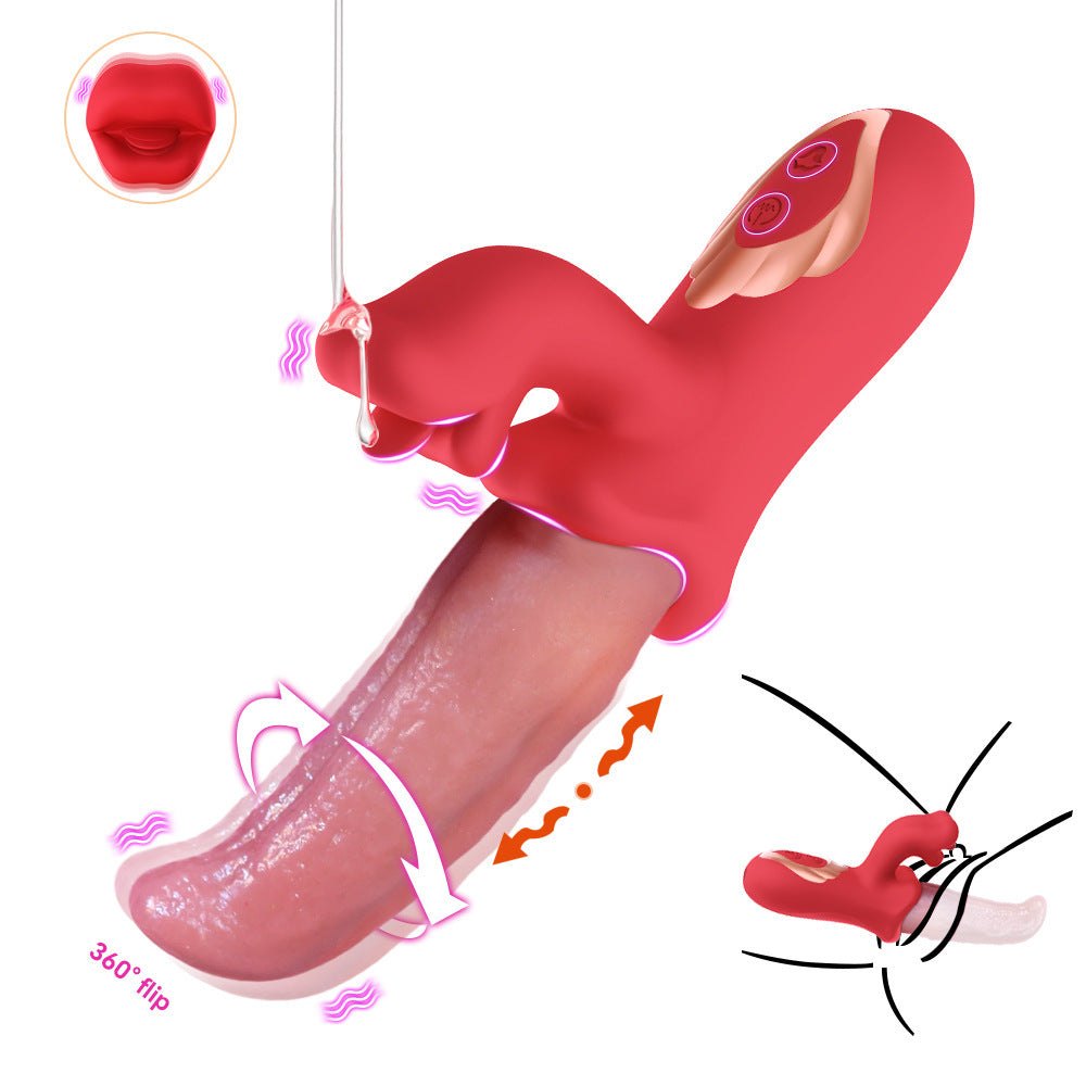 Realistic Tongue Flick Clit Vibrator - Clitoral Stimulator Toy