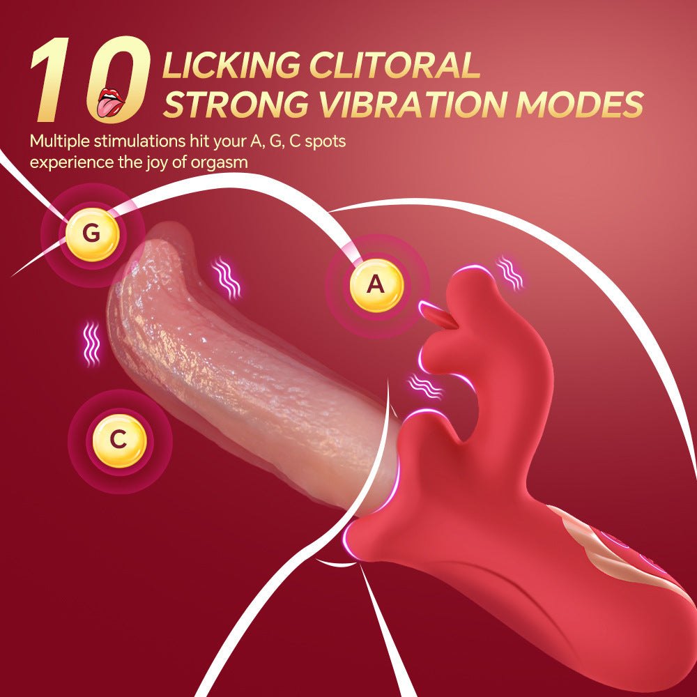 Realistic Tongue Flick Clit Vibrator - Clitoral Stimulator Toy