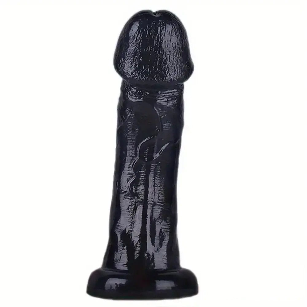 Realistic Veined Black Dildo - Realistic Dildo