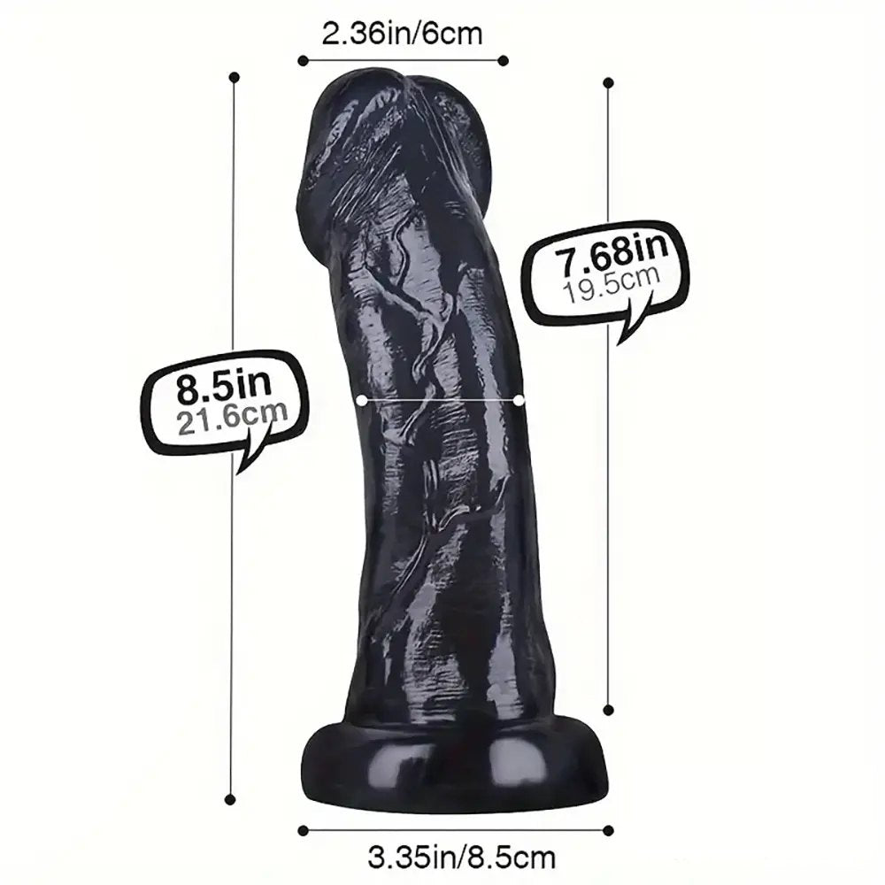 Realistic Veined Black Dildo - Realistic Dildo