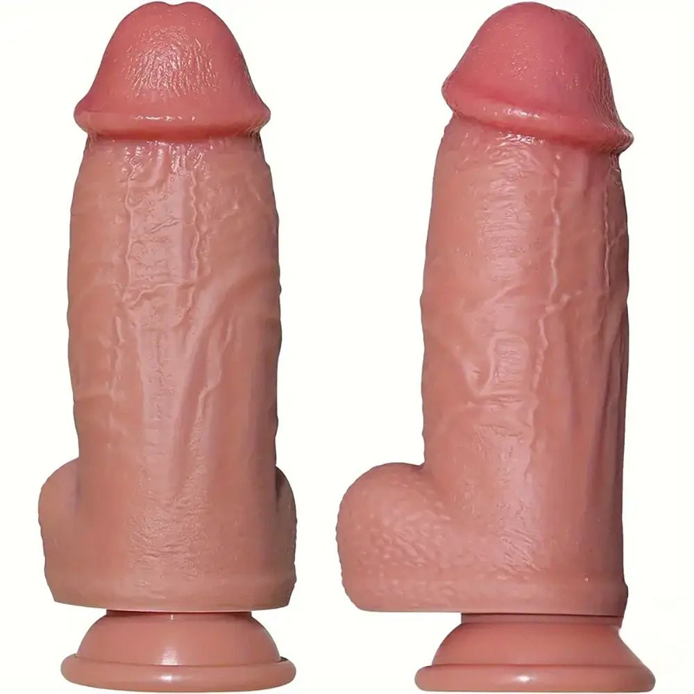 Realistic Veined Dildo with Balls - PVC Realistic Dildo