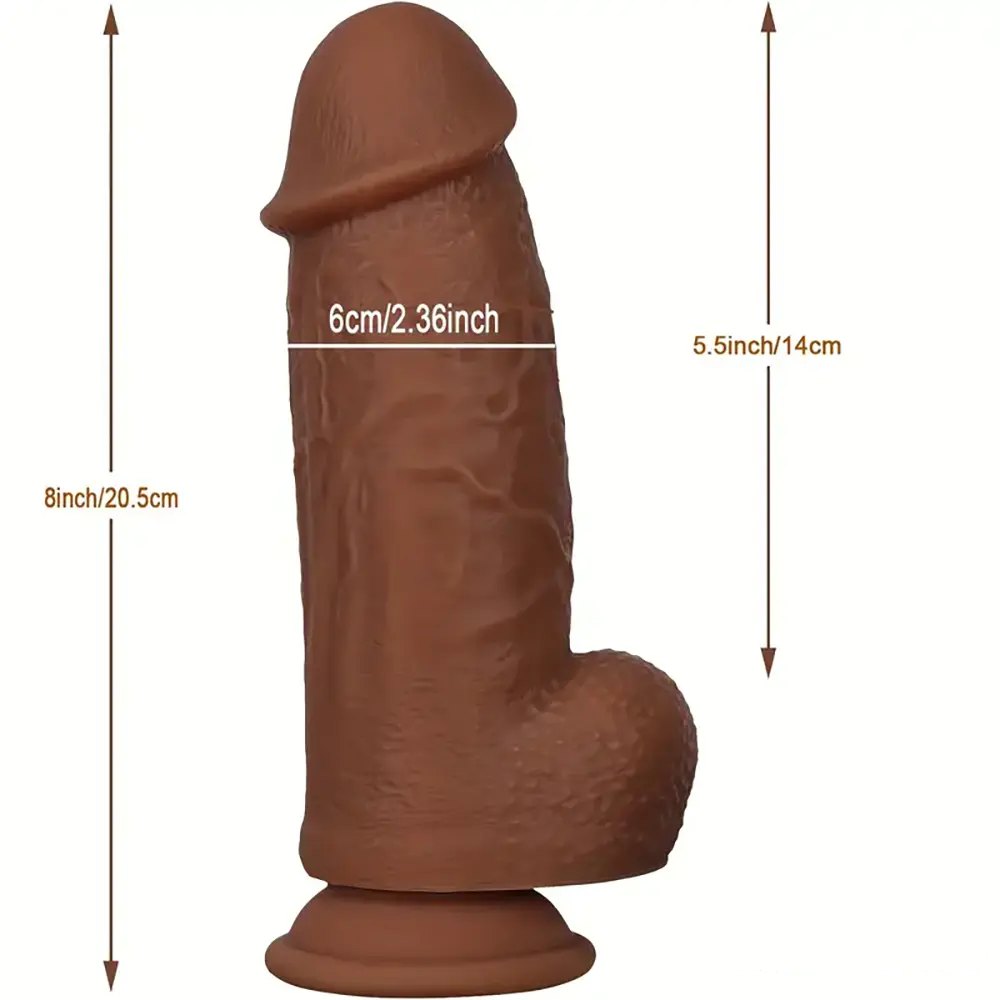Realistic Veined Dildo with Balls - PVC Realistic Dildo