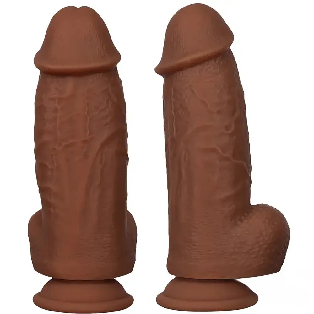Realistic Veined Dildo with Balls - PVC Realistic Dildo