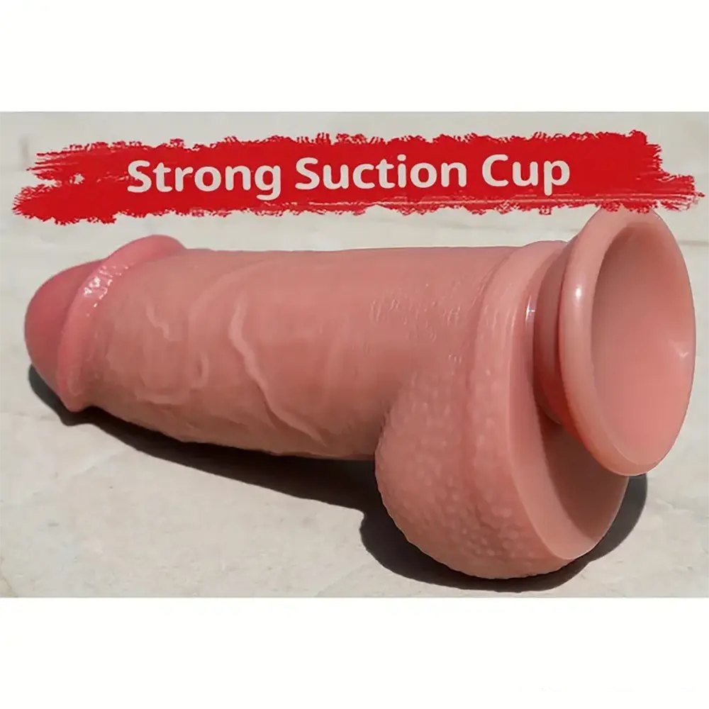 Realistic Veined Dildo with Balls - PVC Realistic Dildo