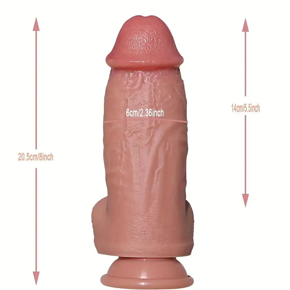 Realistic Veined Dildo with Balls - PVC Realistic Dildo