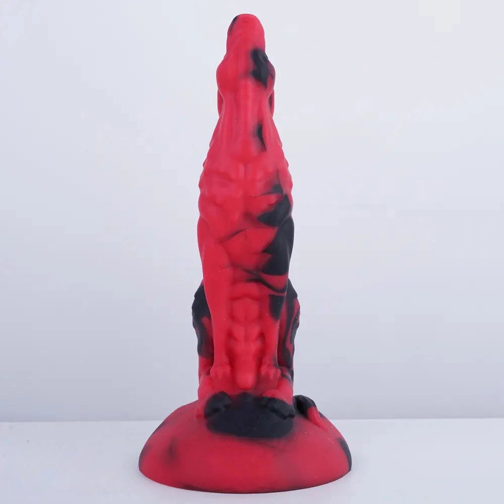 Red Black Fantasy Dildo 7 in - Fantasy Silicone Dildo