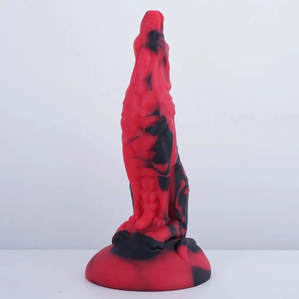 Red Black Fantasy Dildo 7 in - Fantasy Silicone Dildo