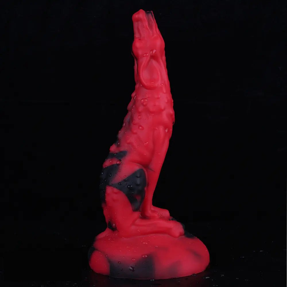 Red Black Fantasy Dildo 7 in - Fantasy Silicone Dildo