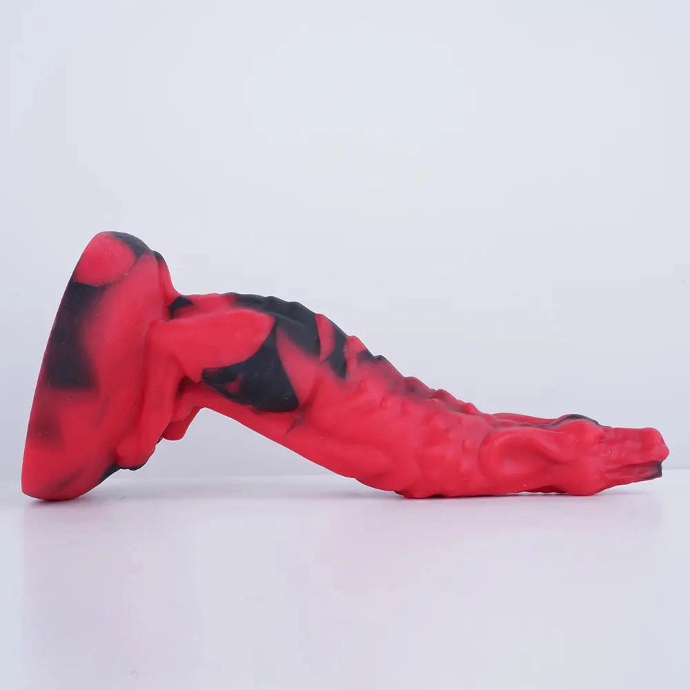 Red Black Fantasy Dildo 7 in - Fantasy Silicone Dildo