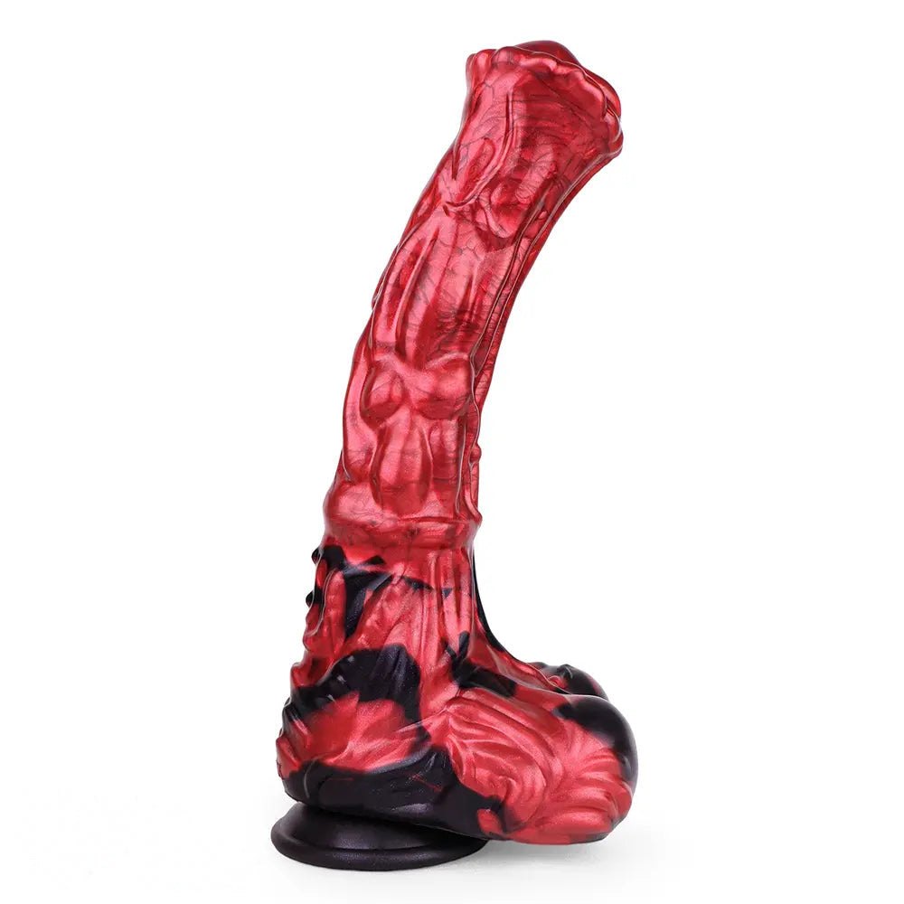 Red Black Horse-Style Dildo - Silicone Animal-Style Dildo