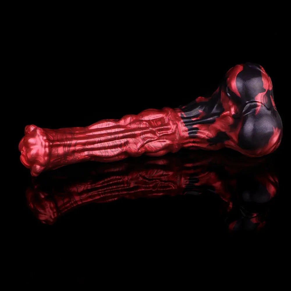 Red Black Horse-Style Dildo - Silicone Animal-Style Dildo